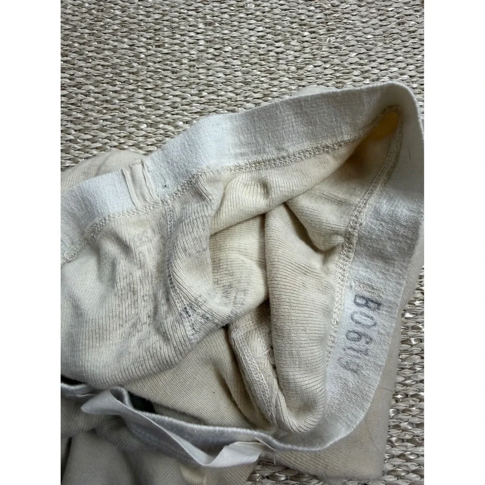 Vintage Military Thermal Long Underwear Set Henley Top Bottoms Cream Korea wool